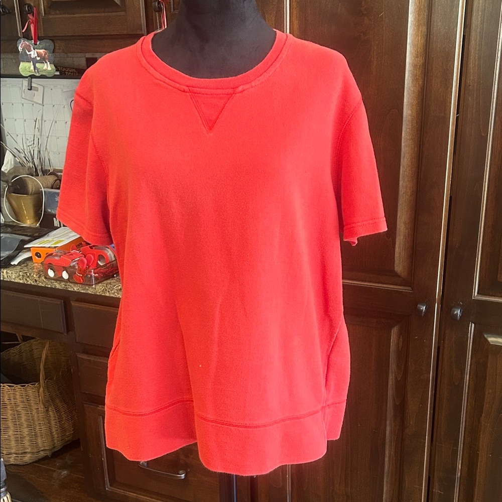 Vintage Lee Sport Vibrant Red Short Sleeve Sweatshirt GVC